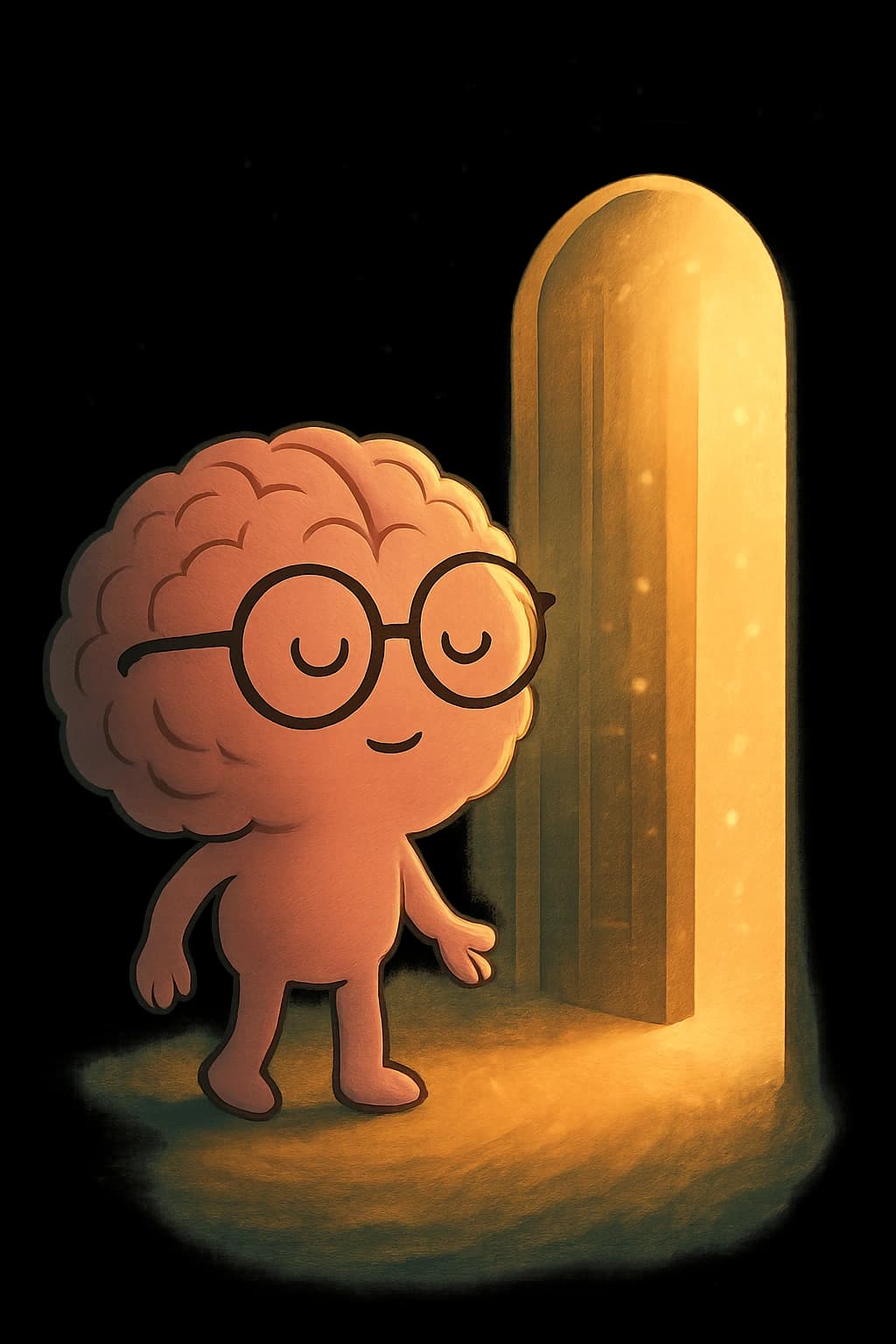 illustration of brain meditating